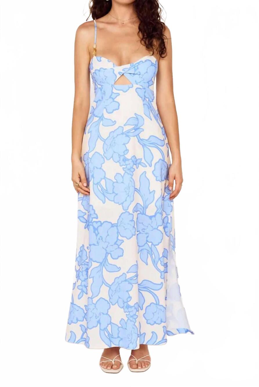 NEW MINKPINK alessia midi dress in blue floral